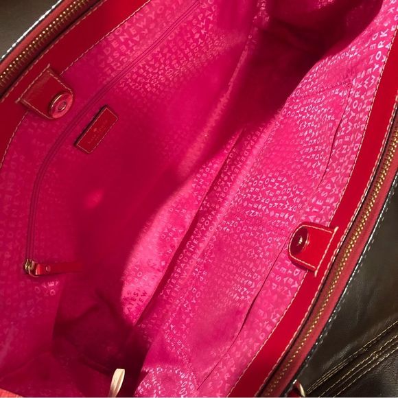 W KATE SPADE Large Red Leather Tote Briefcase Shoulder Bag with Three Sections - Picture 14 of 14